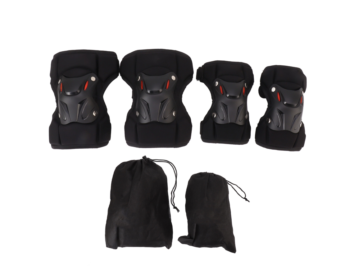 Conjunto De Rodilleras Y Coderas Para Adultos Con Soporte Estabilizador Para El Muslo Para Motocicleta, Monopatín, Esquí Y Protección Rígida.