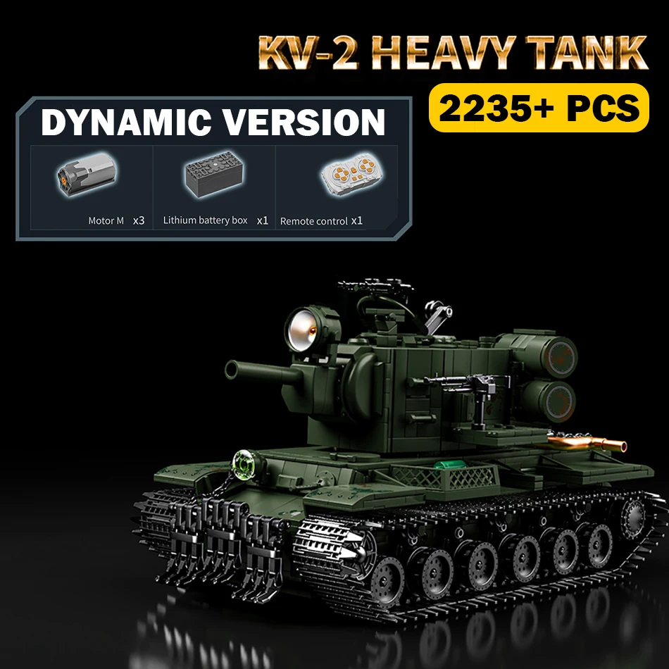 Tanque Pesado Kv-2 Del Ejército Soviético - Conjunto De Bloques Que Contiene Accesorios Para Tripulantes, Soldados, Armas Y Otros