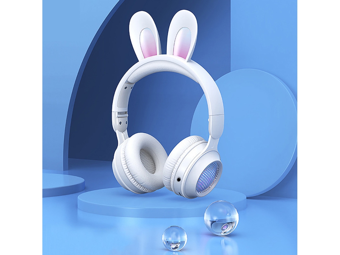 Auriculares Inalámbricos Ke Lindas Orejas Conejo Estéreo YIZHOOD Bluetooth Blanco
