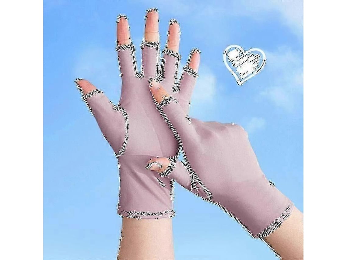 2 Pares Luva Uv Para Lâmpada De Unha De Gel, Luvas De Proteção Uv Para Manicures