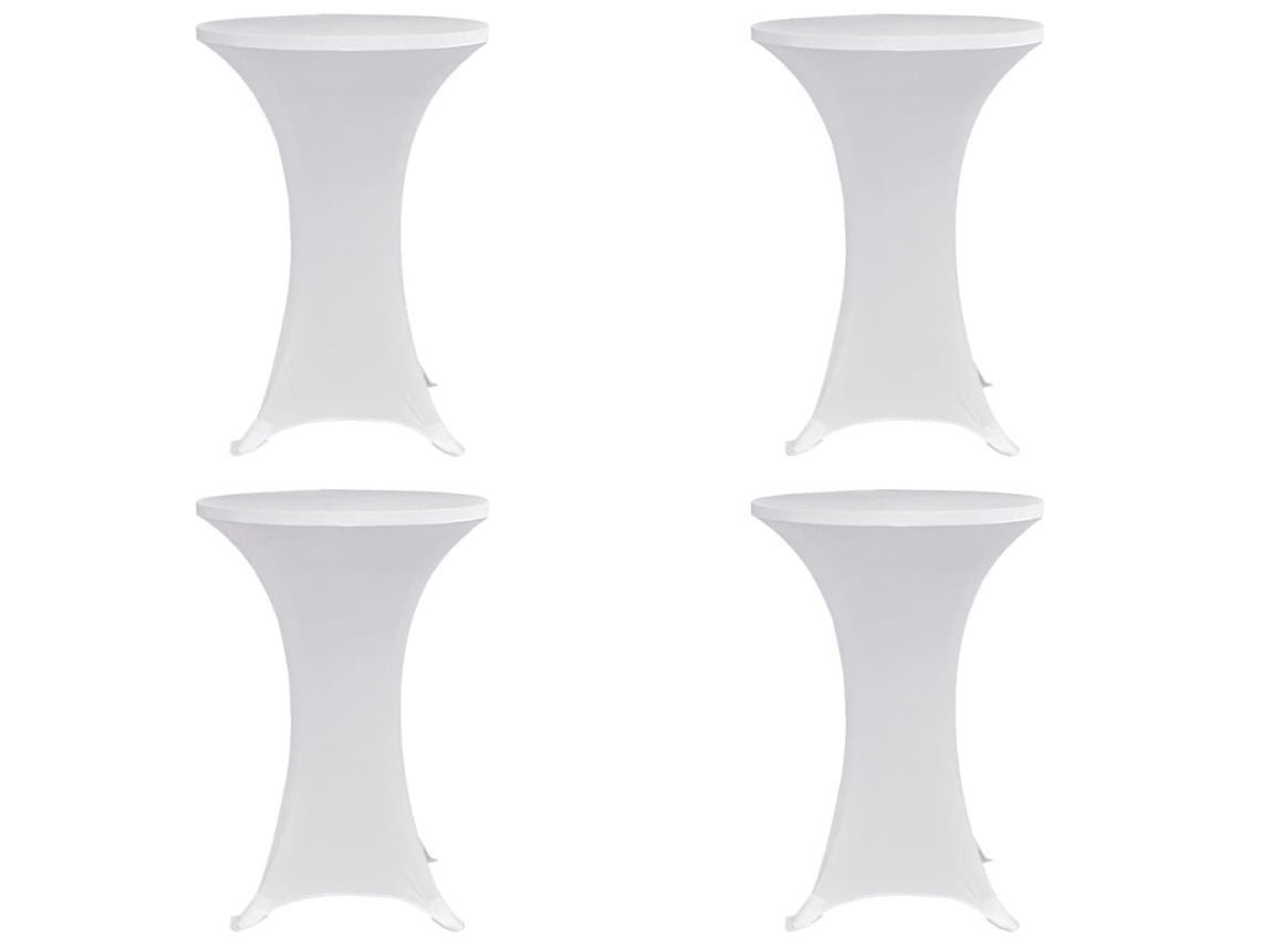 Funda elástica para mesa (60 cm de diámetro, 4 unidades), color blanco, DKD HOME DECOR