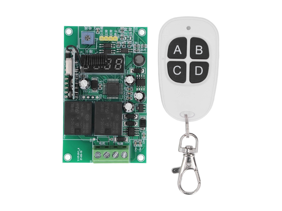 Mando a distancia inalámbrico para motor de CC, rotación en sentido horario/antihorario, placa de control de 75 mA (sin marca)