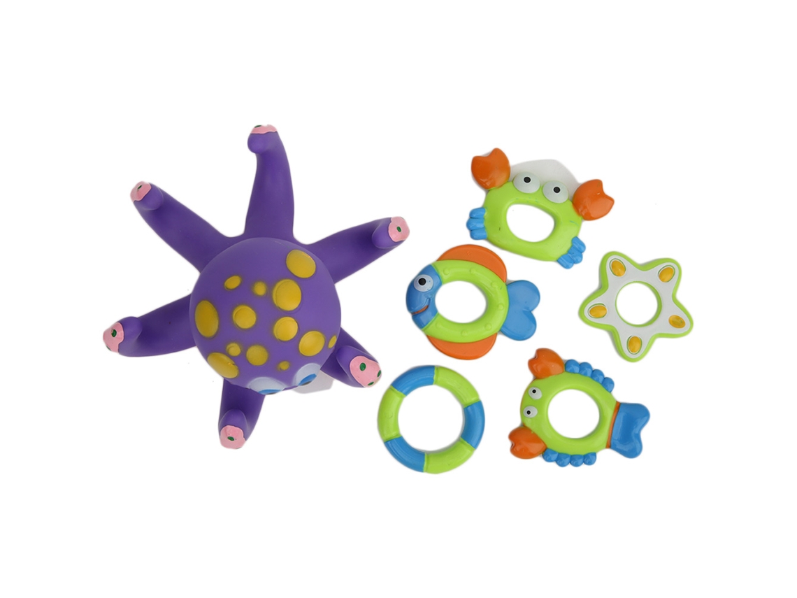 Juego De 6 Juguetes Flotantes Para El Baño Para Niños: Pulpo, Pez, Estrella De Mar, Cangrejo, Langosta, Flotador.