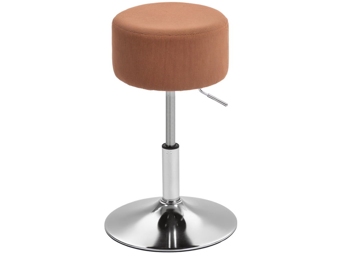 Taburete De Cocina Ajustable En Terciopelo Marrón.