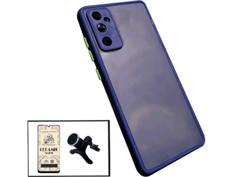 Kit Funda Antichoque, Película 5D Full Cover y Soporte Magnético de Coche L Safe Driving Samsung Galaxy A13 PHONECARE Azul