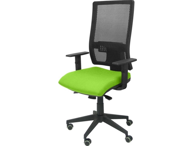 Silla de Escritorio Operativa PYC Horna Verde con ruedas antiarañazos (Brazos Ajustables - Malla)