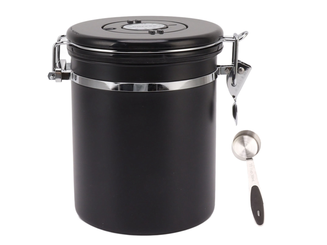 Contenedor de almacenamiento de granos de café de acero inoxidable 304 con válvula de escape