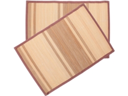 Juego De 2 Manteles Individuales Rectangulares De Bambú, Resistentes Al Calor Y Antideslizantes.