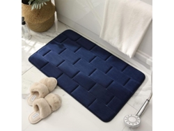 2026-linjou Tapete De Baño Antideslizante De Espuma De Memoria Absorbente Lavable 50x80cm Azul Oscuro Azul 50 X 80cm