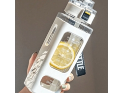Botella de agua deportiva portátil blanca, 700 ml, fabricada en plástico lavable a mano. MDUG