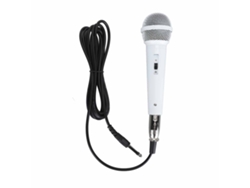 Micrófono Dinámico Vocal De Mano Cableado Con Conector De 6.35 Mm Para Altavoz De Canto, Color Blanco