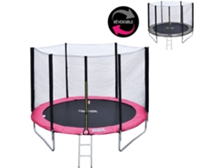 Cama Elástica HAPPY GARDEN Camberra Rosa y Gris (245x55x209 cm)