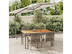 Conjunto de comedor de jardín DKD Home Decor de 5 piezas con cojines, ratán gris