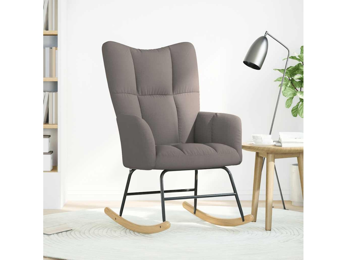 Maison Exclusive - Silla Mecedora De Tela Gris Taupe