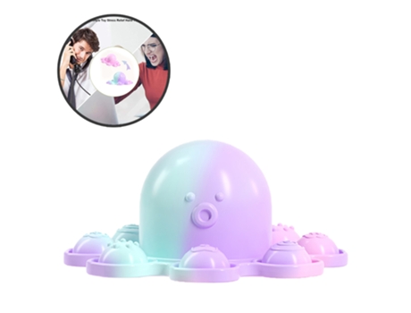 Juguete de pulpo reversible para aliviar el estrés, llavero de silicona con forma de pulpo, colgante de descompresión, muñeco de doble cara con u J...