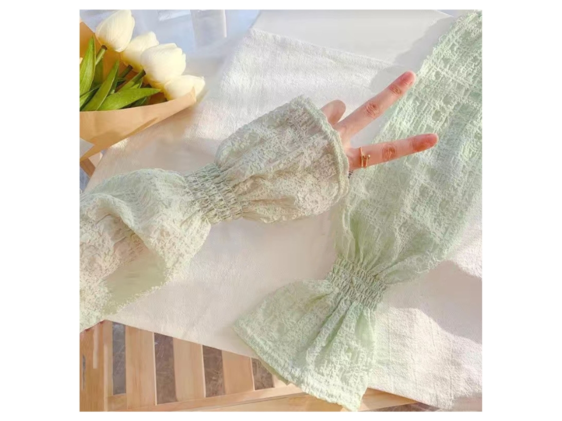Guantes de algodón y gasa de verano con mangas de protección solar de seda helada del sudeste asiático