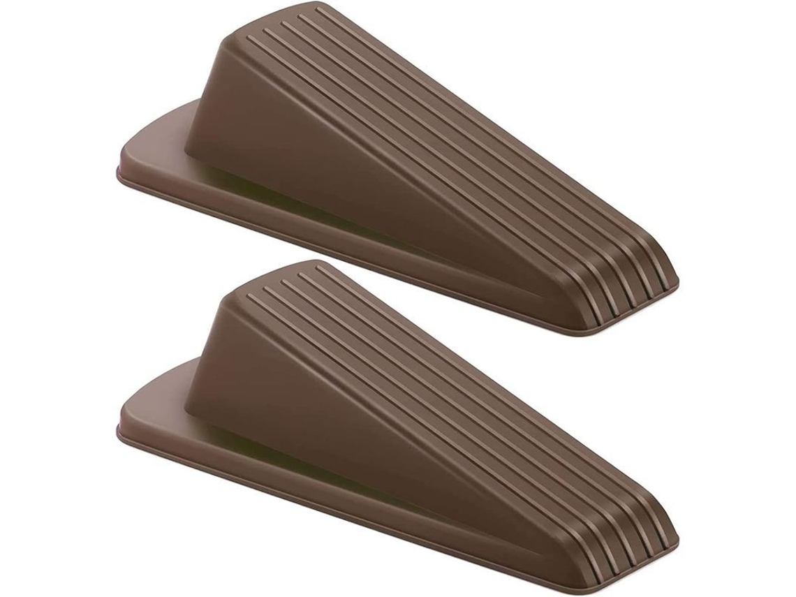 Cuñas De Goma Resistentes Para Puertas, Aptas Para Varios Pisos, Ideales Para El Hogar, La Oficina Y El Taller (marrón, Paquete De 2).