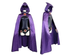 Traje De Cosplay De Raven Teen Titans Capa Mono Zentai Halloween + Cadena De Cintura M Traje Completo