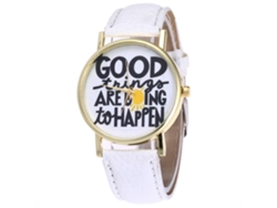 Reloj De Cuarzo Blanco Para Parejas Con Correa De Piel Sintética Para Hombre Y Mujer.