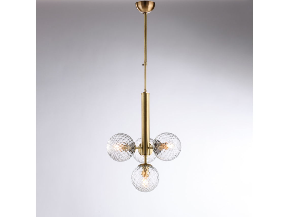 Armonia - Colgante De Hierro Bronce Cepillado 4 Luces 110 - Ø32 - Bl285-4-brz
