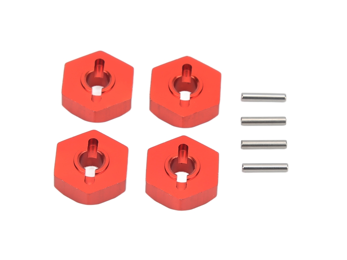 4 Adaptadores Hexagonales De Rueda De Aluminio Para Coches Rc Traxxas E Revo A Escala 1/16 - Rojo
