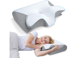 Almohada Cervical Ergonómica De Espuma Viscoelástica Transpirable Para Dormir (gris) Cuich