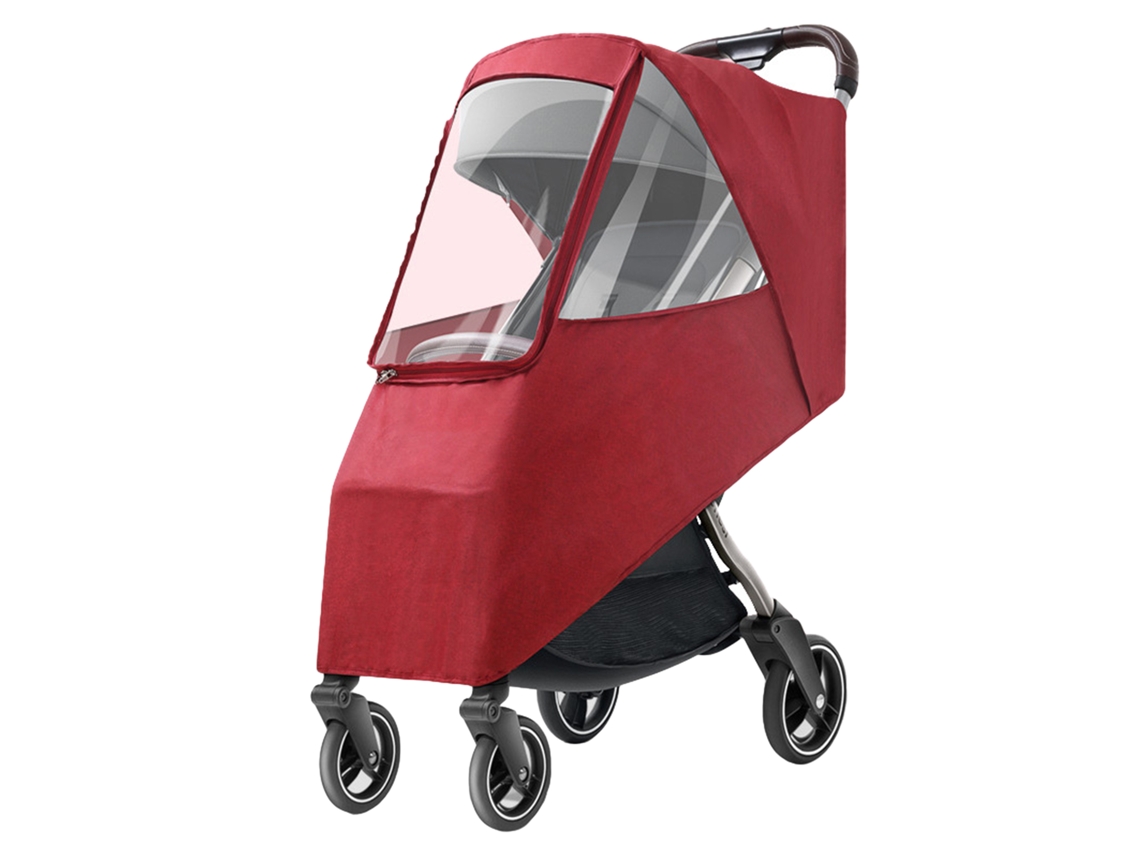 Capa Chuva Universal Para Carrinho Infantil Impermeável Protetor Contra Chuva Vento Poeira Vinho