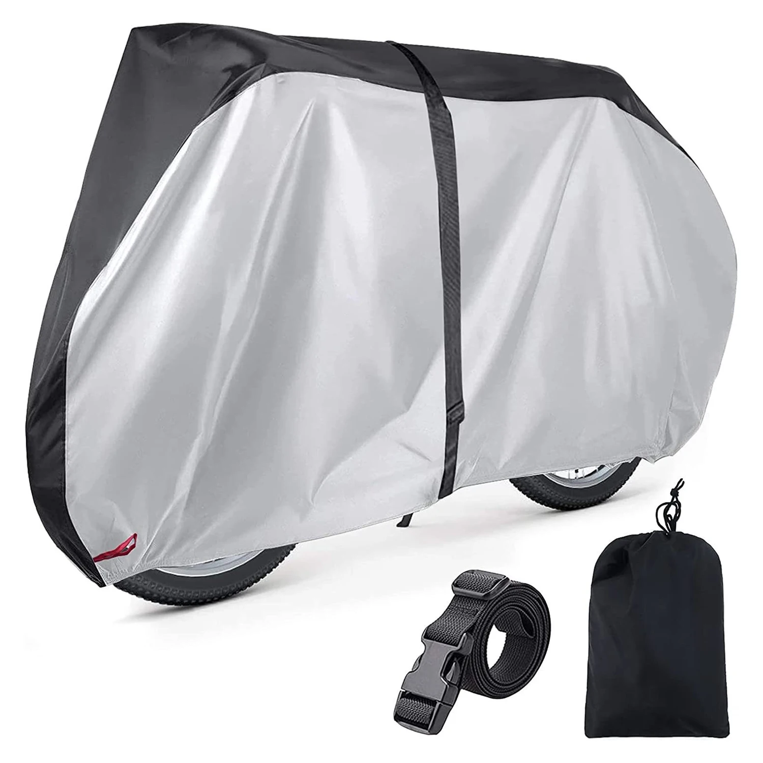 (gris, 190x65x98cm) Funda Impermeable Para Bicicleta, Fabricada En Tela Oxford, Resistente A Los Rayos Uv Y Al Polvo.
