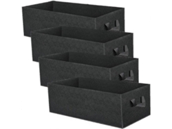 4 Bolsas De Cultivo De Plantas 40x30x20cm Rectangulares De Tela No Tejida Resistente Y Transpirable Con Asas Para Jardín Y Macetas