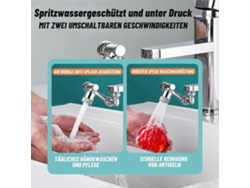 Aerador De Grifo Giratorio 1080, 2 Modos Ajustables, Ángulo Amplio, Ahorro De Agua, Material De Cobre, Fácil Instalación Para Cocina