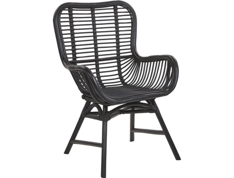 Silla de comedor de ratán negro BELIANI Togo