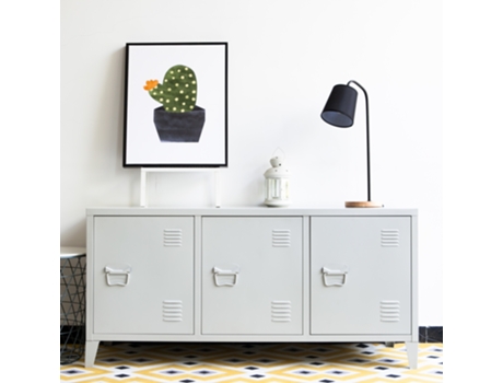 Mueble de TV [EN.CASA] (Acero - Blanco - 58 x 113 x 40 cm)