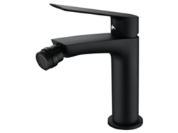 Grifo monomando para bidé en latón y zama, negro mate, con cartucho cerámico de Ø25 mm y latiguillos flexibles, Imex BDX023 2NG