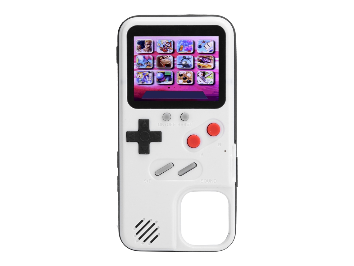 Capa De Telefone Protectora Console De Jogo Com Tela Colorida E 36 Jogos Integrados Para Iphone 12 Branco