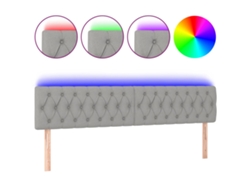 Cabecero con luces LED, tela gris claro, MAISON EXCLUSIVE (180x7x78 cm)
