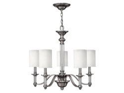 Candelier HINKLEY (HK-Sussex5) Sussex Steel, Linen, Clear Glass E14 5 Bulbos