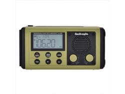 Radio solar portátil GOKOCO con carga solar, iluminación y sistema de prevención de desastres.