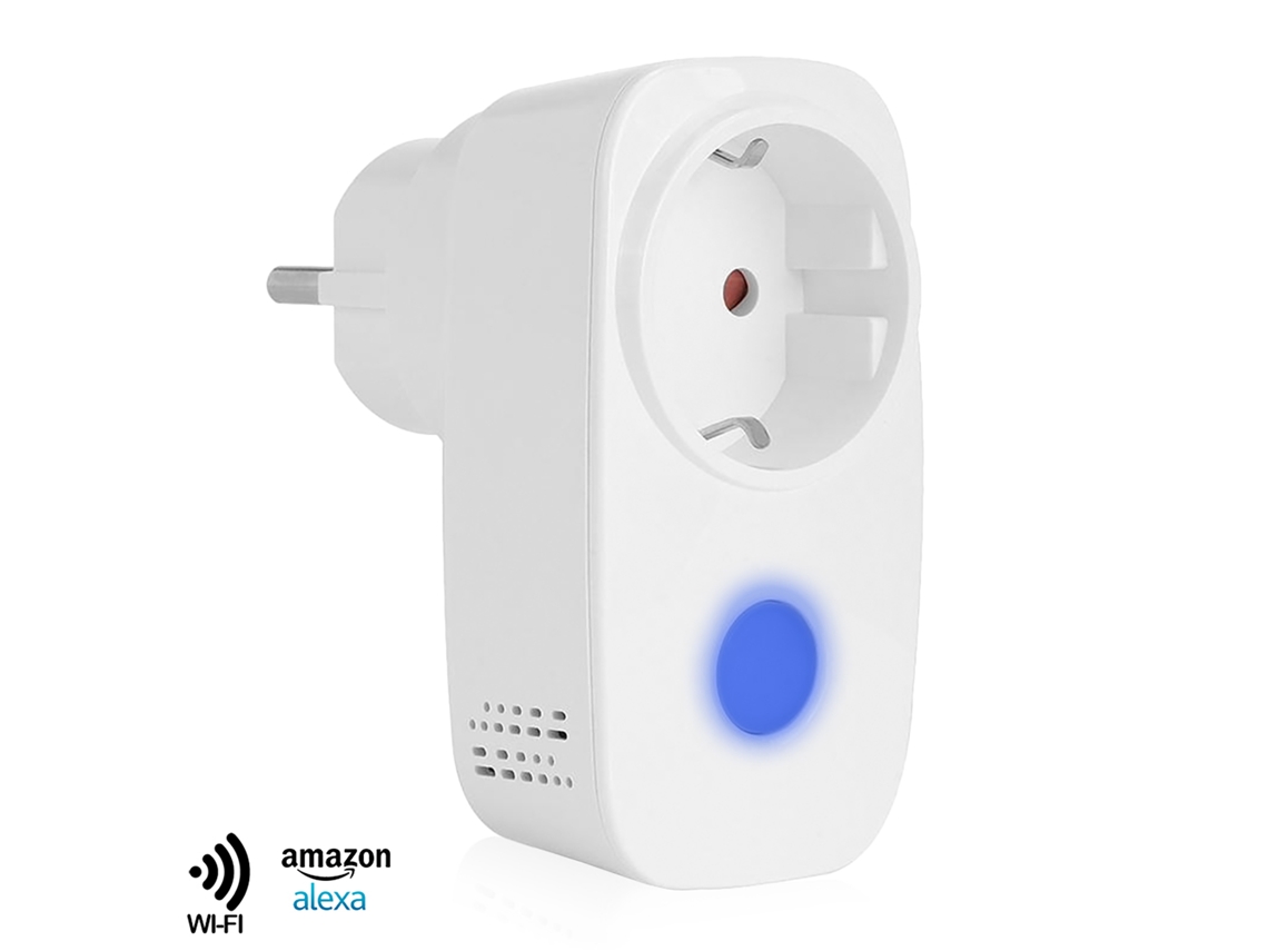 Enchufe Broadlink SP3 con control remoto wifi compatible con Alexa, 5 x 8 x 9 cm, color blanco.