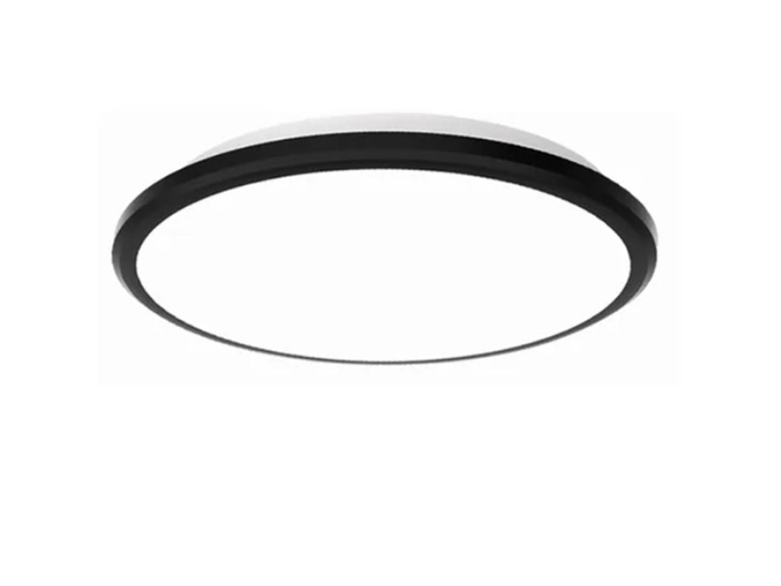 2026-lámpara De Techo Led Redonda De 300mm, Foco De Techo Moderno Negro Para Balcón Y Dormitorio