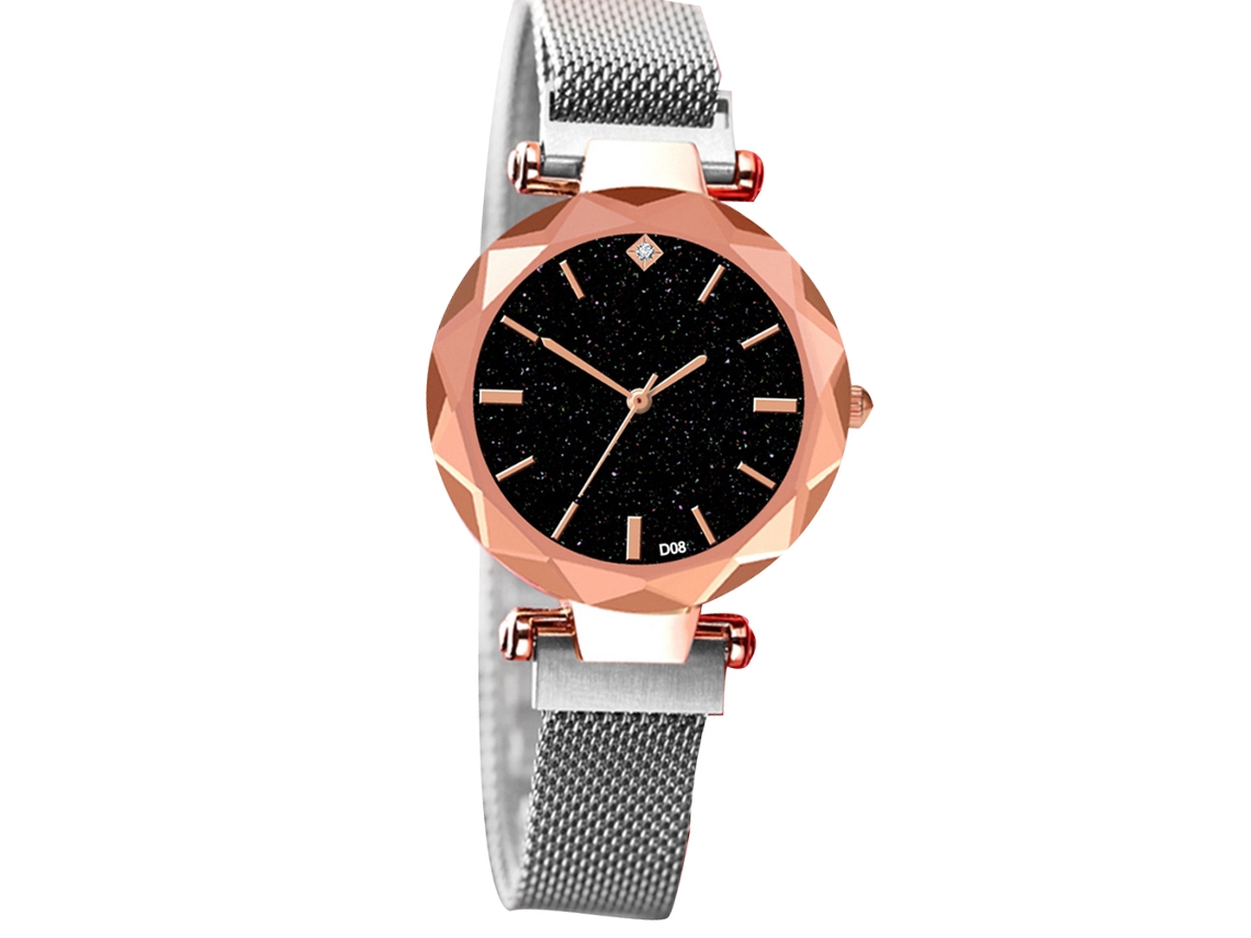 Reloj De Pulsera Analógico Con Brazalete De Acero, Estilo Moderno Y Movimiento De Cuarzo, Acabado Plateado.