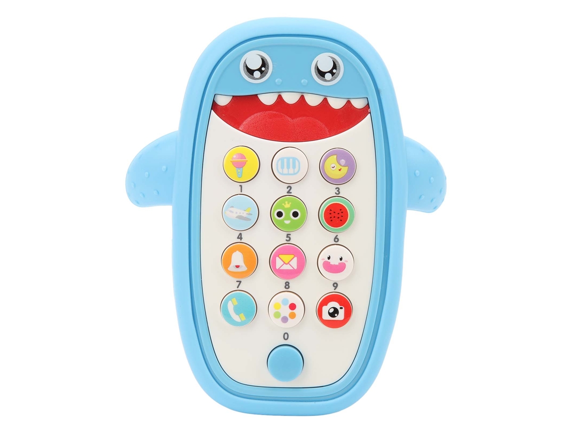 Dan26-juguete Teléfono Infantil Con Funda Mordedera Desmontable Simulación Animal 10 Botones Únicos Para Niños Niñas Azul