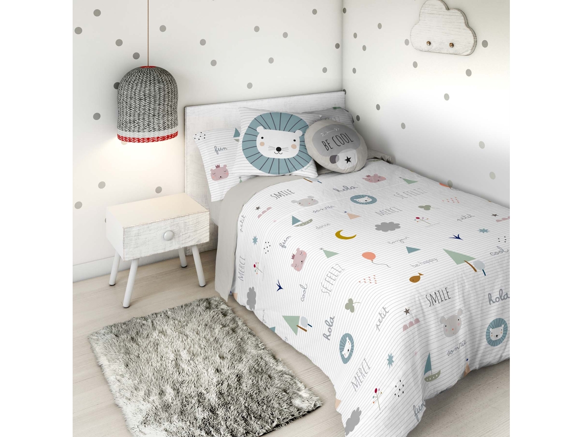 Funda Nórdica Estampada Cama 105 Algodón Extra Suave Fabricado En España Se Feliz HACIENDO EL INDIO