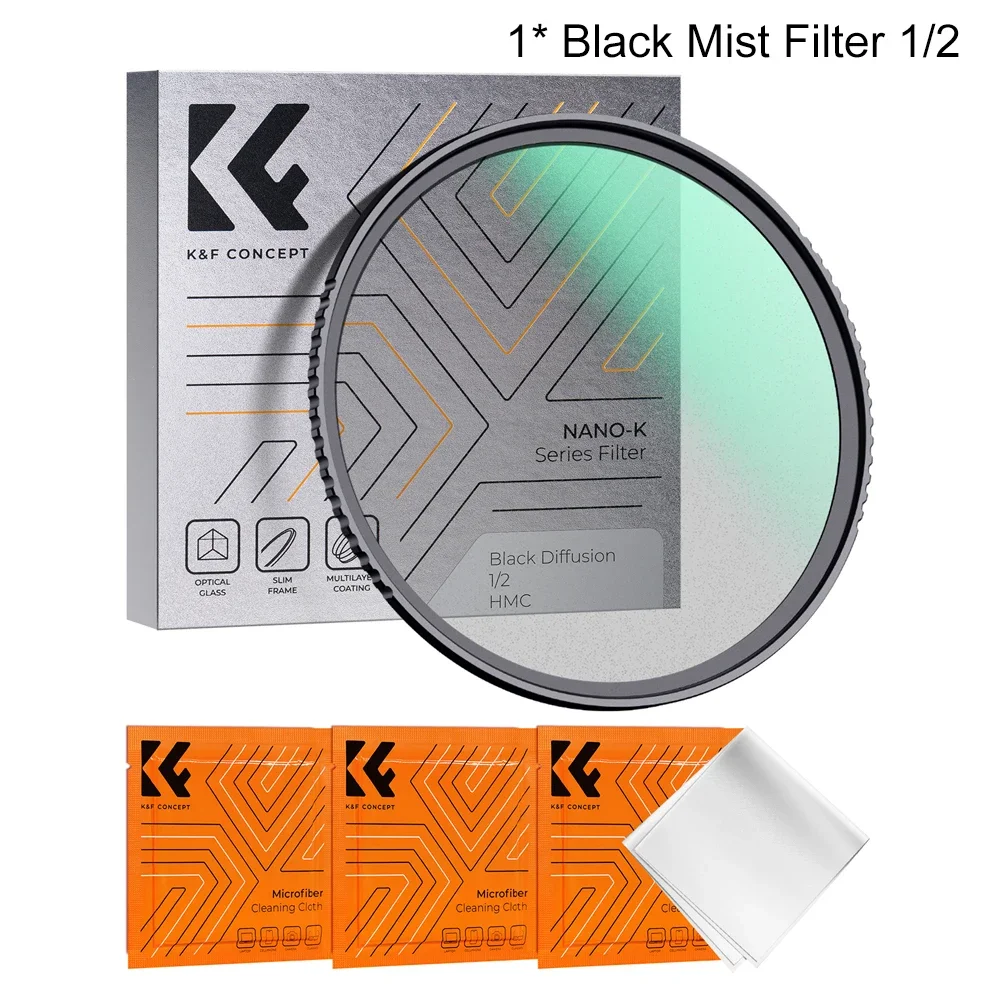 Filtro de niebla negra de 1,5 mm y 58 mm, difusor multicapa, para objetivos Nikon DSLR