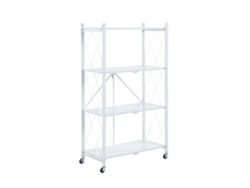 Caseta Para Gatos Con Estante Metálico Plegable Kim 122 71,5X36X122,5 Cm Blanco Con Ruedas Y 4 Cubos Soporta Hasta 160 Kg