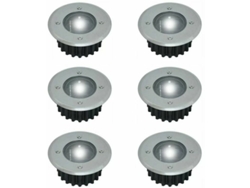 Elegante luz de suelo con energía solar, frontal de acero inoxidable y plástico duradero, ideal para iluminación direccional de terrazas y estanques de jardín.