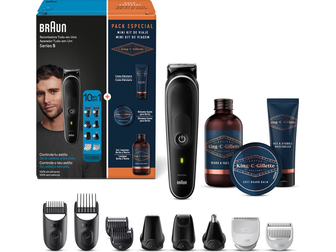 Kit de Peinado BRAUN Todo En Uno Series 5 MGK5440 con Mini Kit de Viaje GKC de Regalo