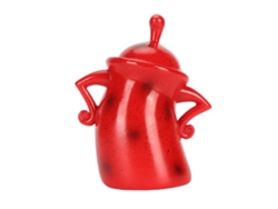 Bonito Tarro Rojo Para Guardar Alimentos Con Tapa, Ideal Para La Cocina Y El Café.