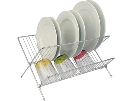 Escurreplatos Plegable Acero Inoxidable Sencillo - 39 x 27 x 22 cm TIENDA EURASIA
