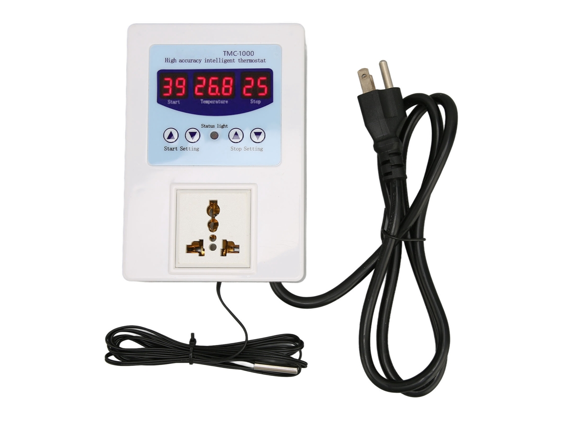 Controlador Digital De Temperatura Led Impermeable Con Función Plug And Play Para Acuarios Y Cría De Peces, 110-240 V, Enchufe Estadounidense.