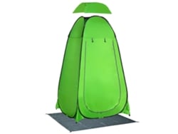 Tienda De Ducha Portátil Con Bolsillo Bolsa De Transporte Y Uv 20+ Para Baño Inodoro 126x124x189 Cm Verde
